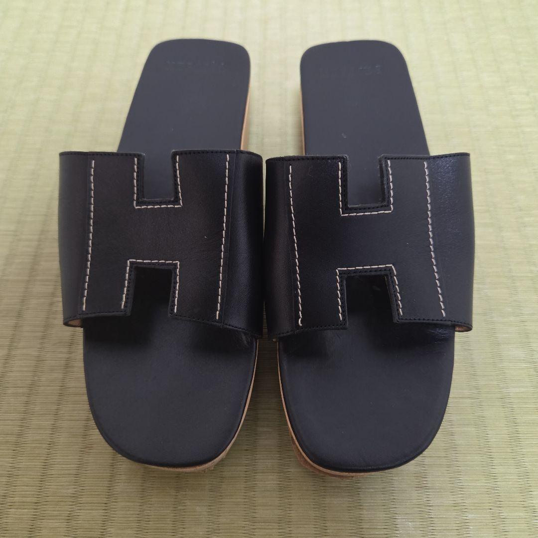 未使用近 エルメス ケブラール サンダル Hロゴ サイズ35 レザー 黒 楽天市場】【新古品】エルメス HERMES サンダル ケブラール Hロゴ