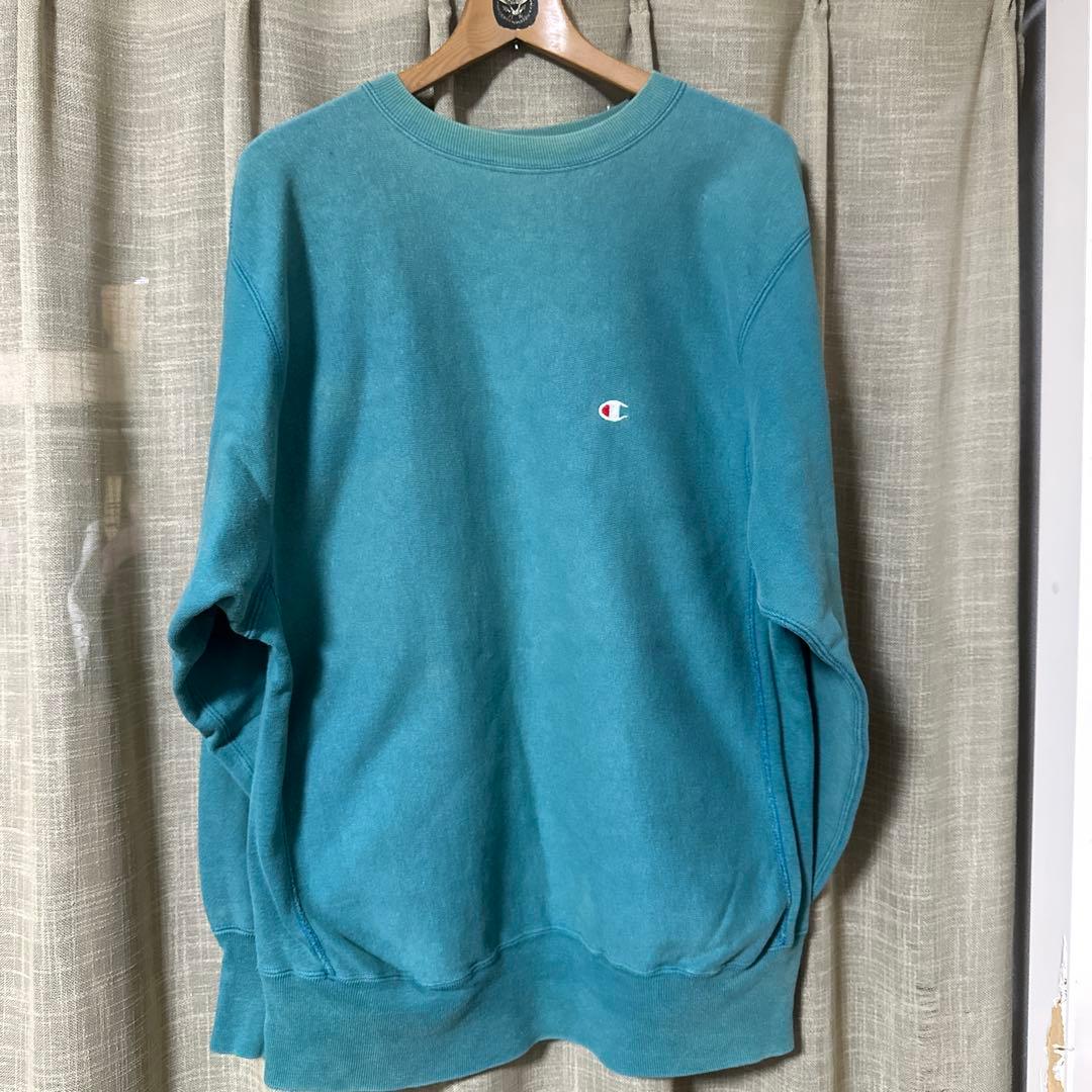 USA製 90s ターコイズグリーン チャンピオンリバースウィーブ 激レア
