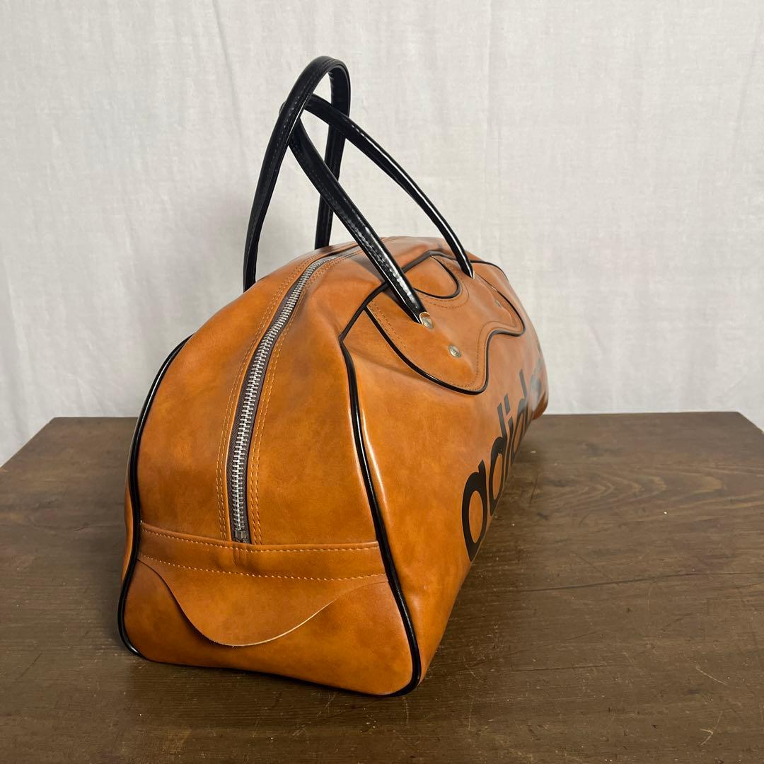 70sビンテージ品◾️adidas アディダス 茶ブラウン ボストンバッグ