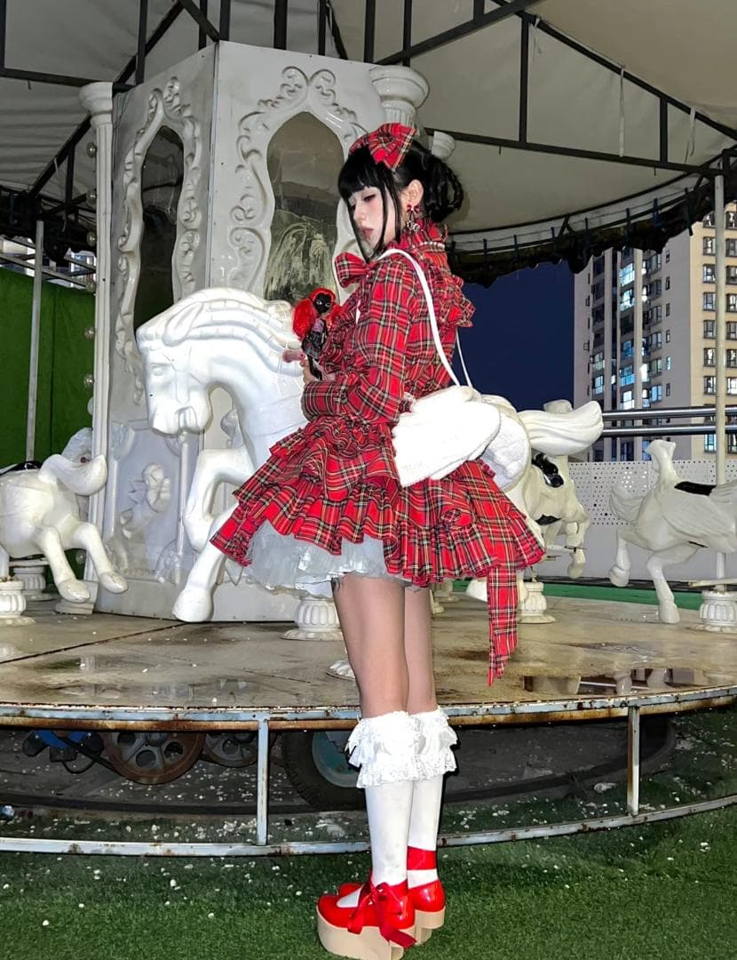 CATCOCOON クラシカルドールスカートのみ 赤チェック - メルカリ