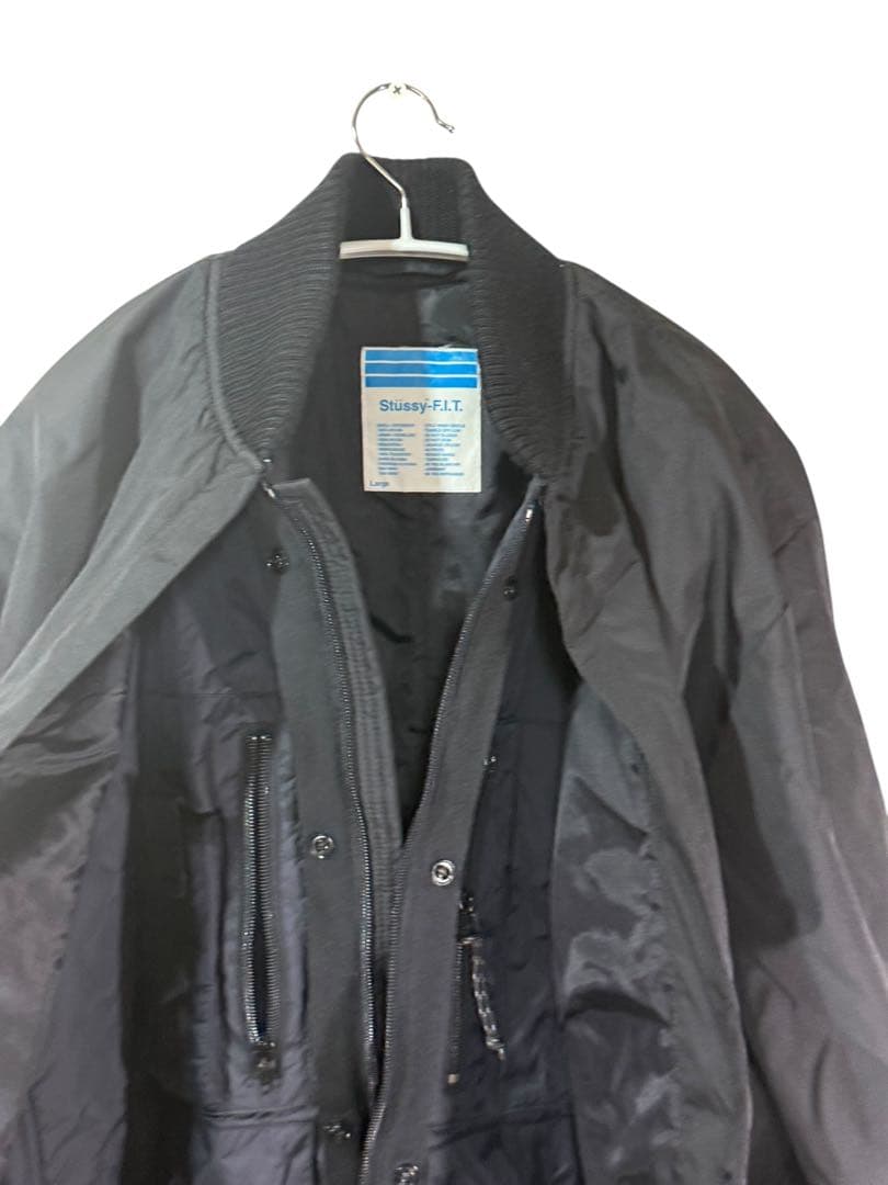 ステューシー Stussy F.I.T. 中綿ナイロンジャケット MA-1風 黒 Stussy
