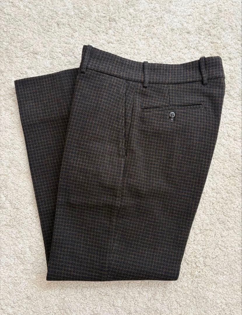 Atlast&Co ハウンドトゥース ウールトラウザー アットラスト 千鳥格子