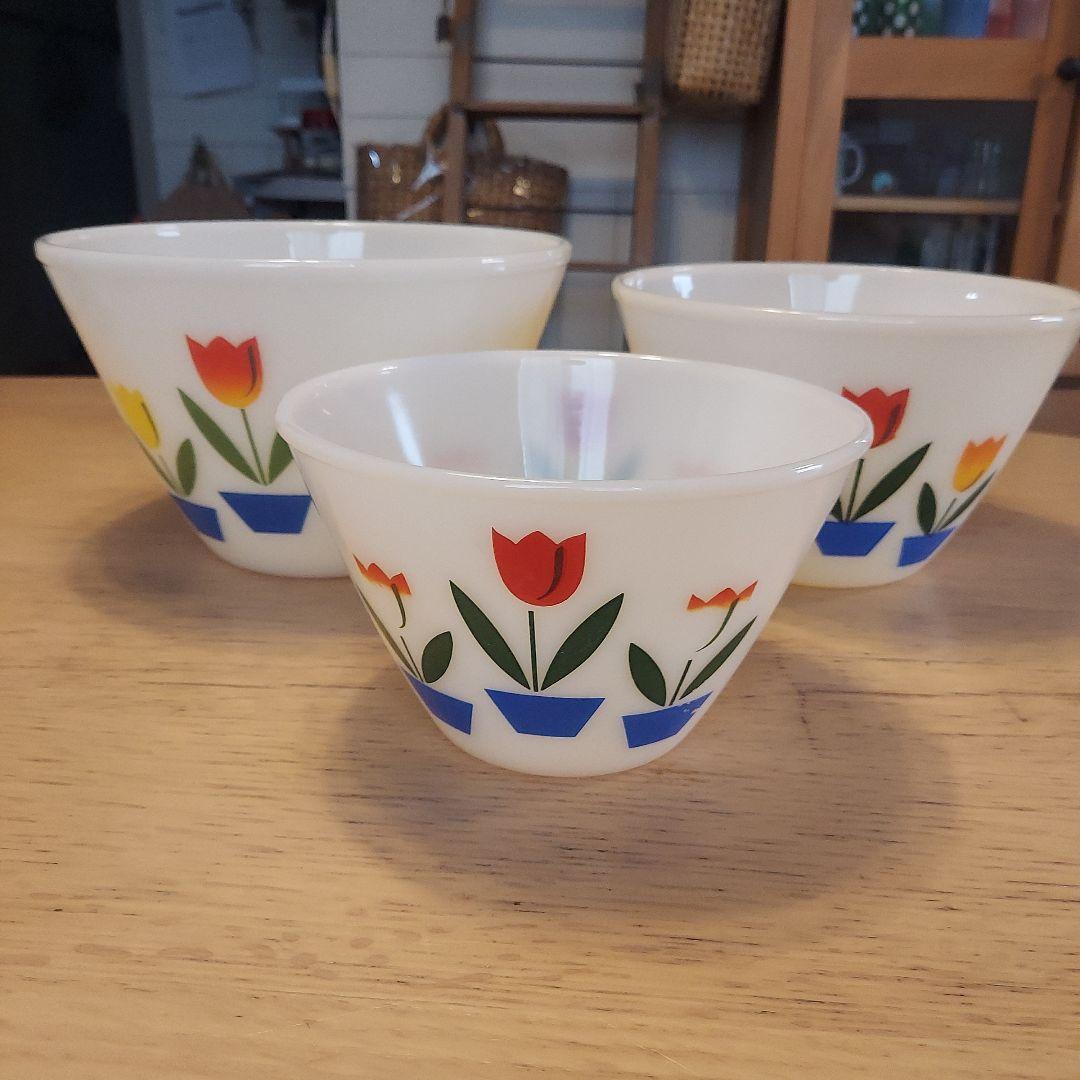 ファイヤーキングミキシングボウル三点セット Fire King (ファイヤーキング) ミキシングボウル｜トレファクONLINE