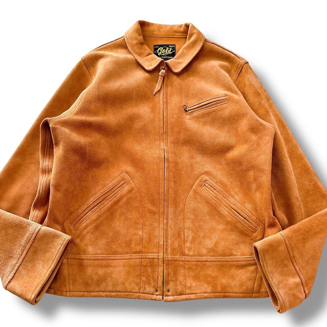 美品 Gold 東洋エンタープライズ ディアスキン スエード レザージャケット 美品 Gold 東洋エンタープライズ ディアスキン スエード レザー