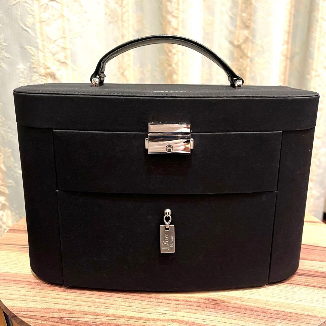 ✨希少✨美品✨Dior ディオール メイクボックス 3段 ミラー付 ブラック色 Christian Dior クリスチャンディオール メイクボックス ブラック 一部