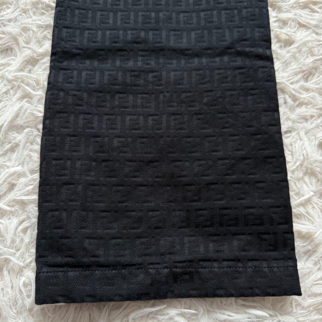 極美品□フェンディ ズッカ柄 総柄 フレアパンツ ブラック イタリア製