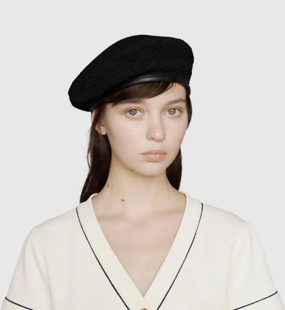 GUCCI 超レア物！クロシェットベレー　保存袋付き GG クロシェ ベレーハット ・ブラック | GUCCI公式