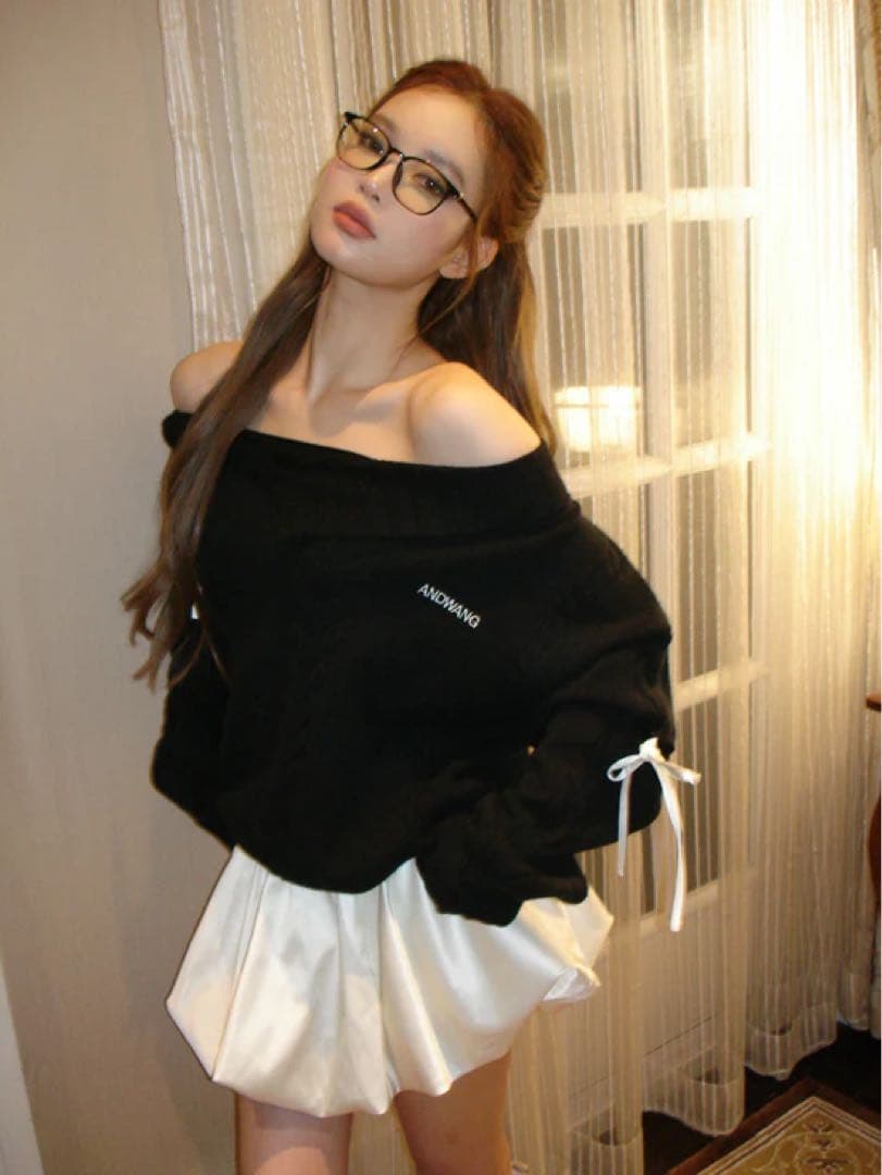 andwang Ribbon Balloon Cutout Dress リボン - メルカリ