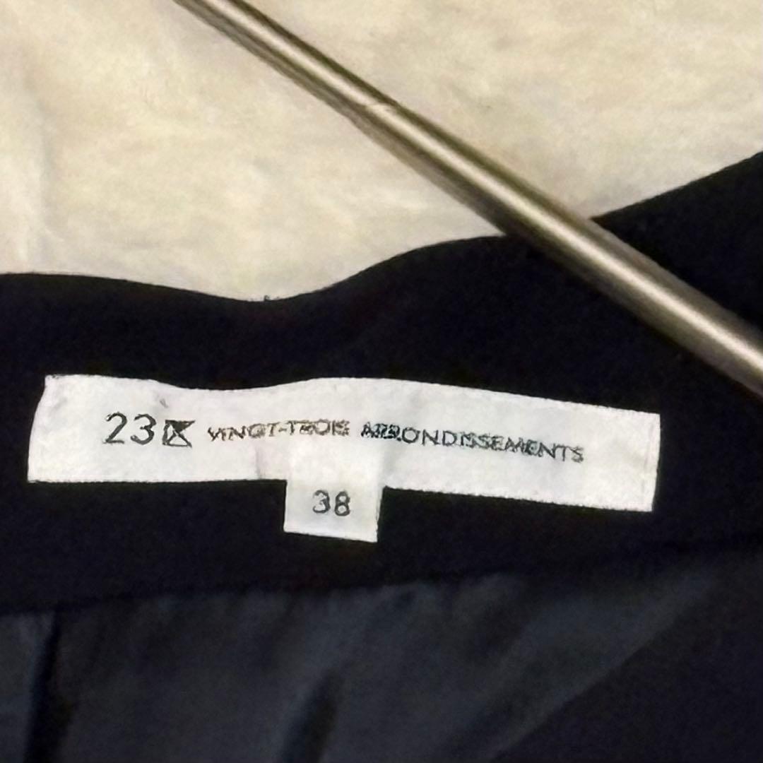 23区 キーネック ドルマン ジョーゼットロングワンピース 38 紺 - メルカリ