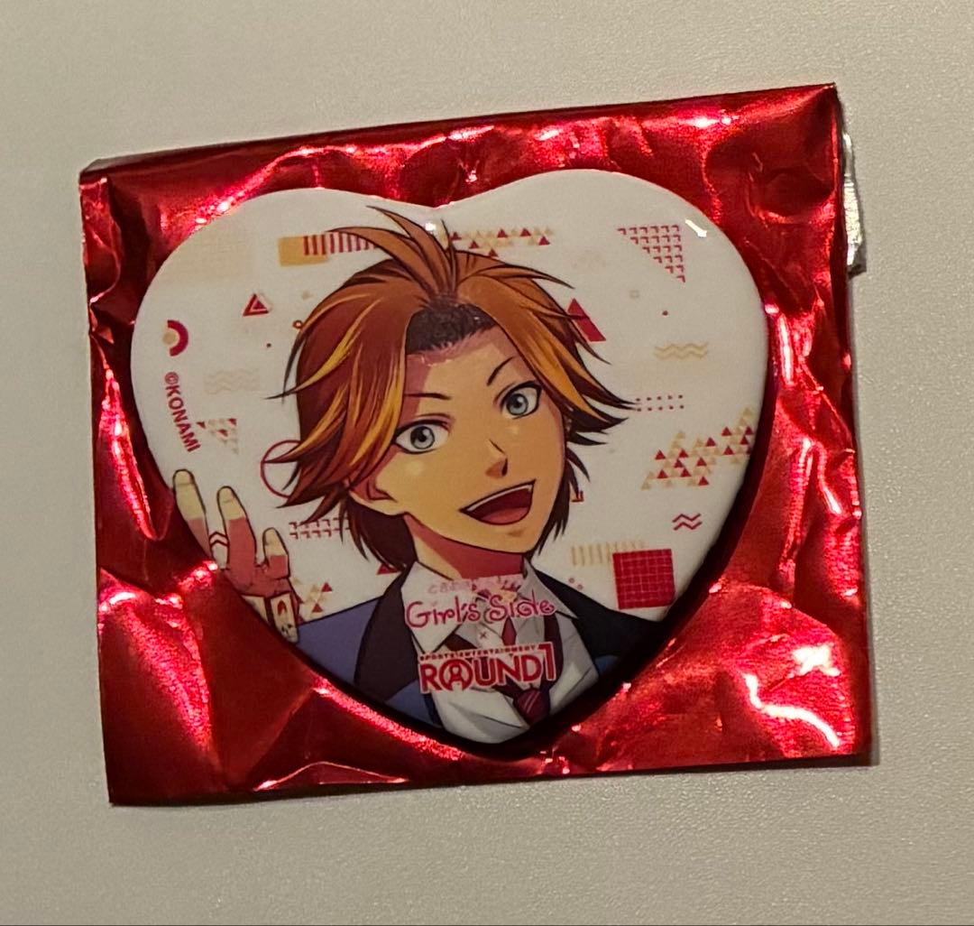 ときメモGS ラウンドワン ラウワン コラボ ハート缶バッジ 新名旬平