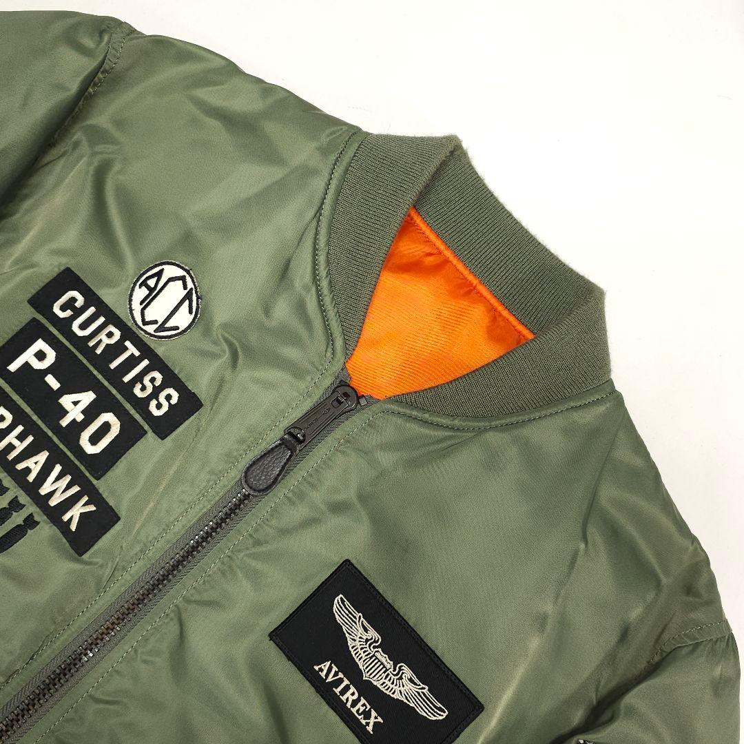 AVIREX フライトジャケット タイガーシャーク ワッペン刺繍 L AVIREX