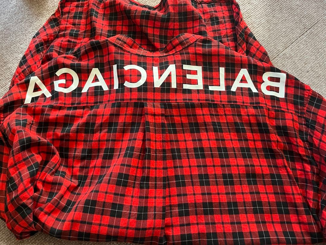 バレンシアガ　チェックシャツ　balenciaga 中古・古着通販】BALENCIAGA (バレンシアガ) チェックシャツ ブラック