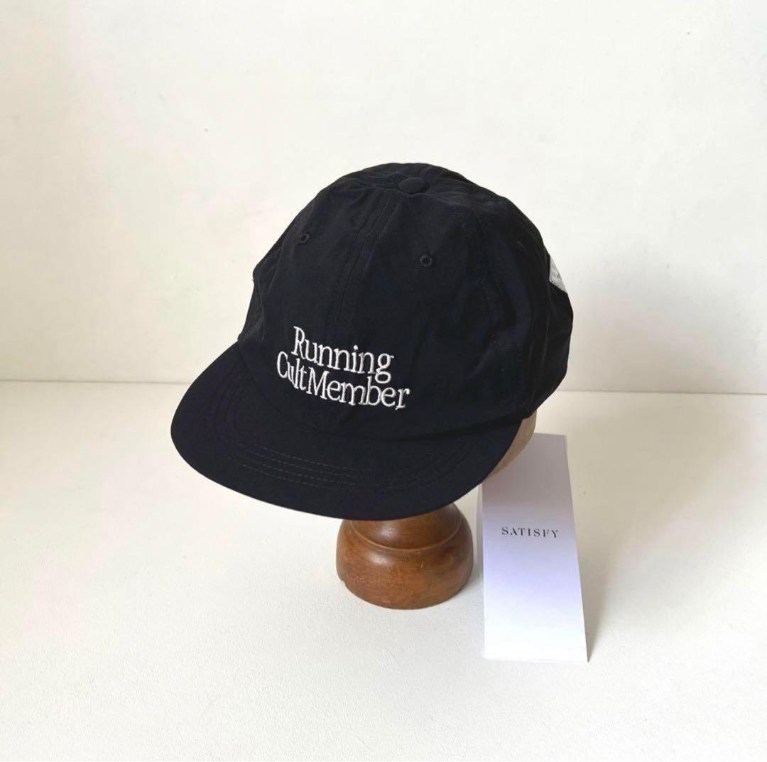新品】Satisfy Running Cap 刺繍 黒 キャップ - メルカリ