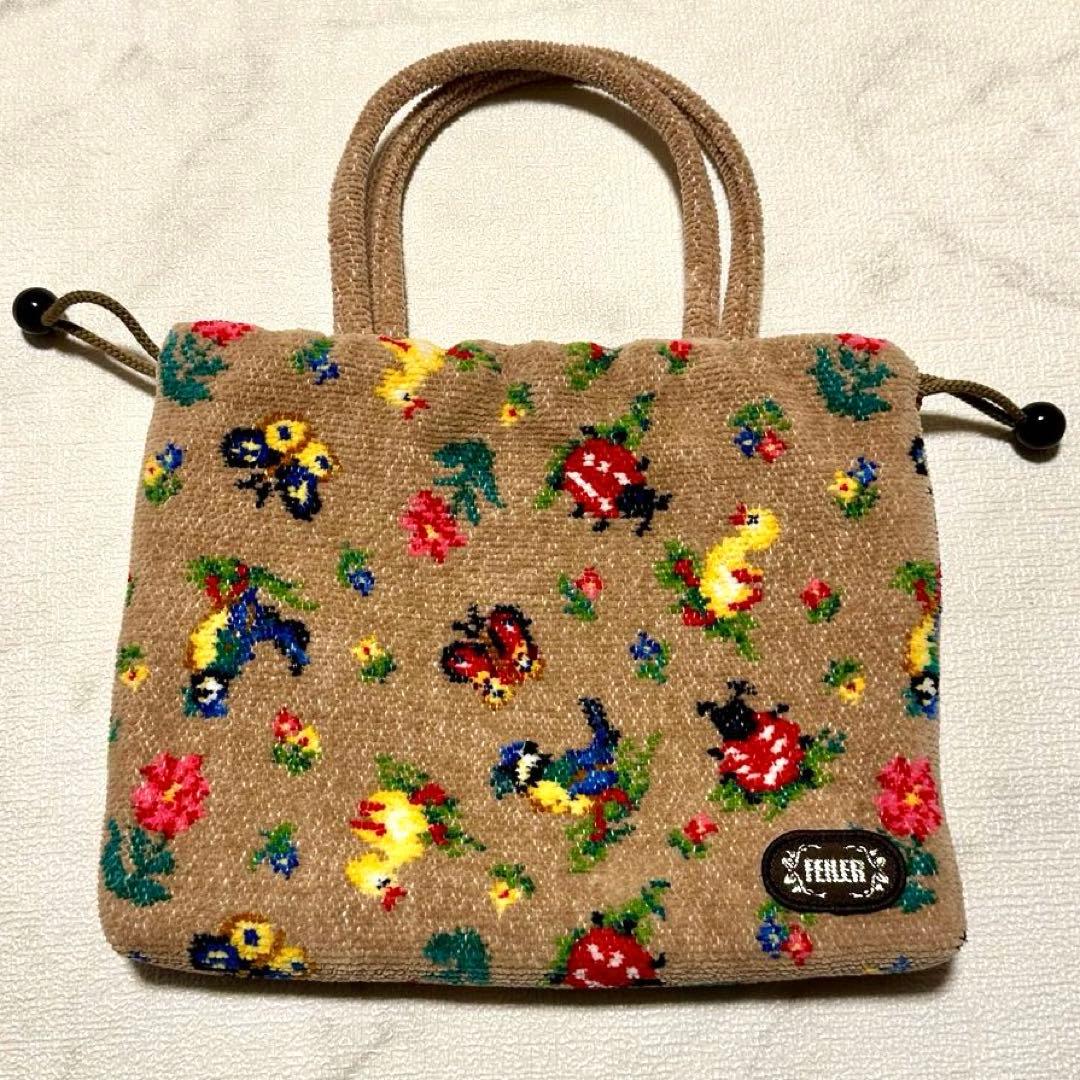 ハイジ サファリベージュ 手付き巾着 FEILER フェイラー バッグ - メルカリ
