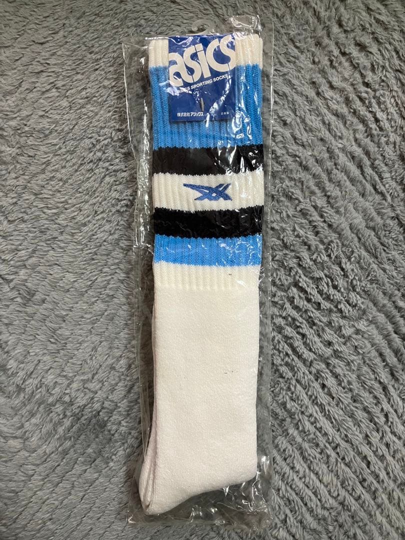 新品未使用！asics アシックス ハイソックス 24～26cm 昭和レトロ