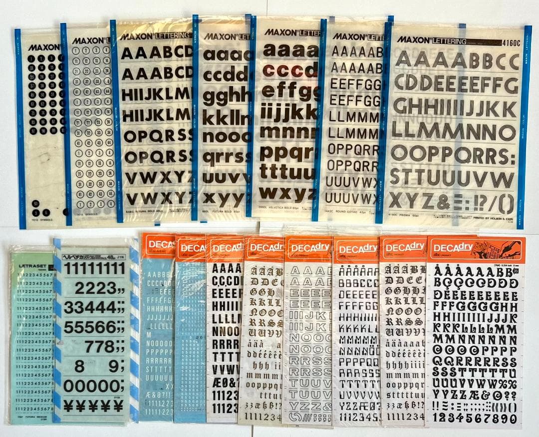 レタリングシート 17枚まとめ売り MAXON DECAdry【レトロ当時物