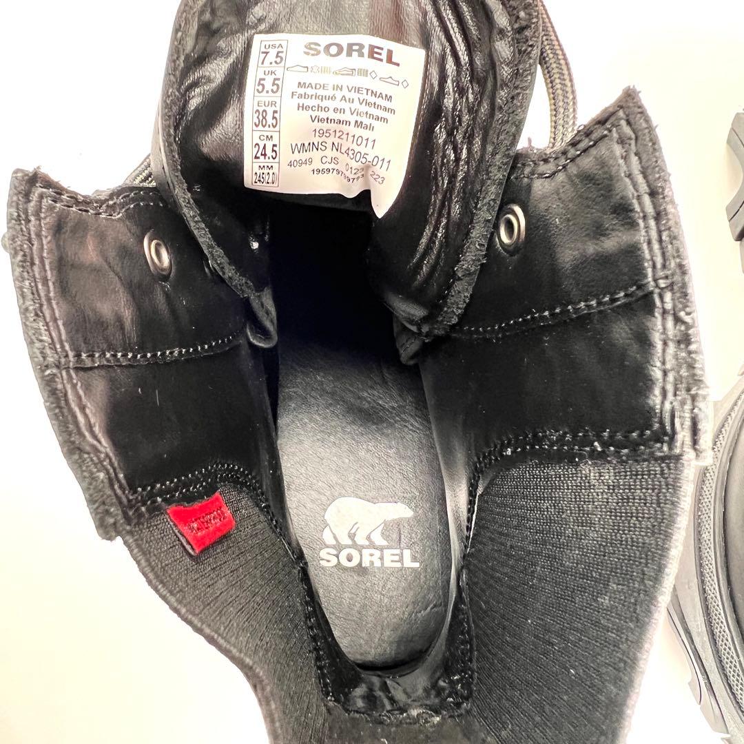 【美品】SOREL　ブレックスブーツ 防水　24.5cm レディース　黒