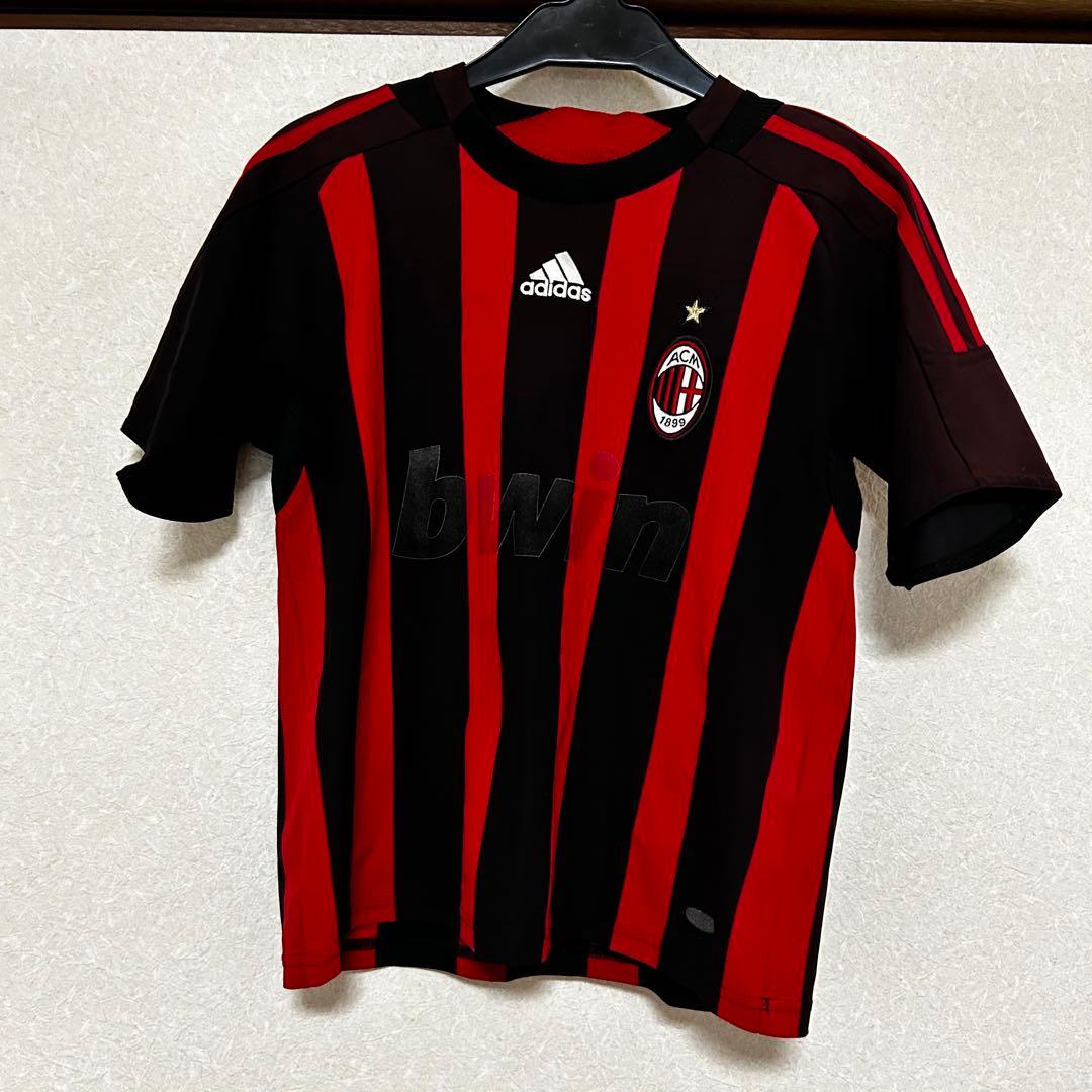 ACミラン adidas シャツ 赤黒 ストライプ アディダス サッカー - メルカリ