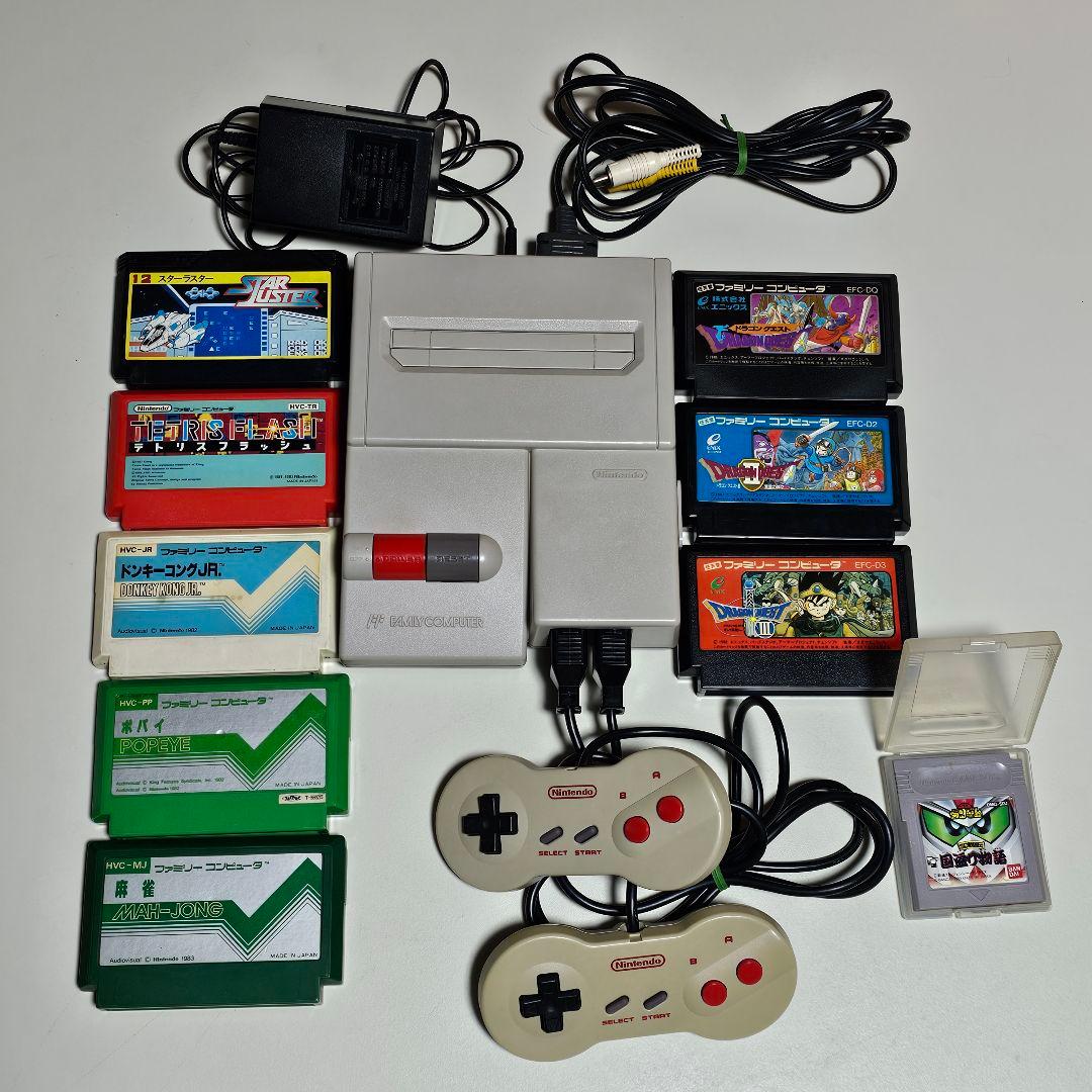 動作確認済 ニューファミコン 本体 コントローラー カセット ドラクエ