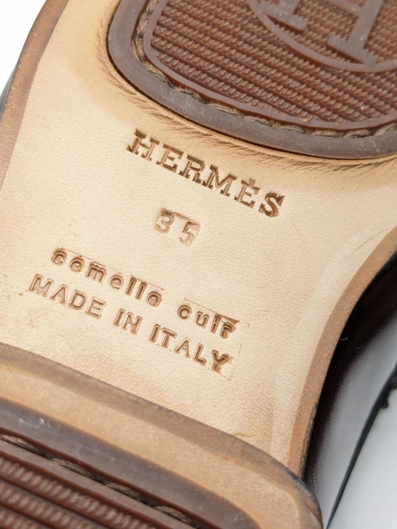 極美品 HERMES ローファー 22.5cm ダークブラウン エルメス 35
