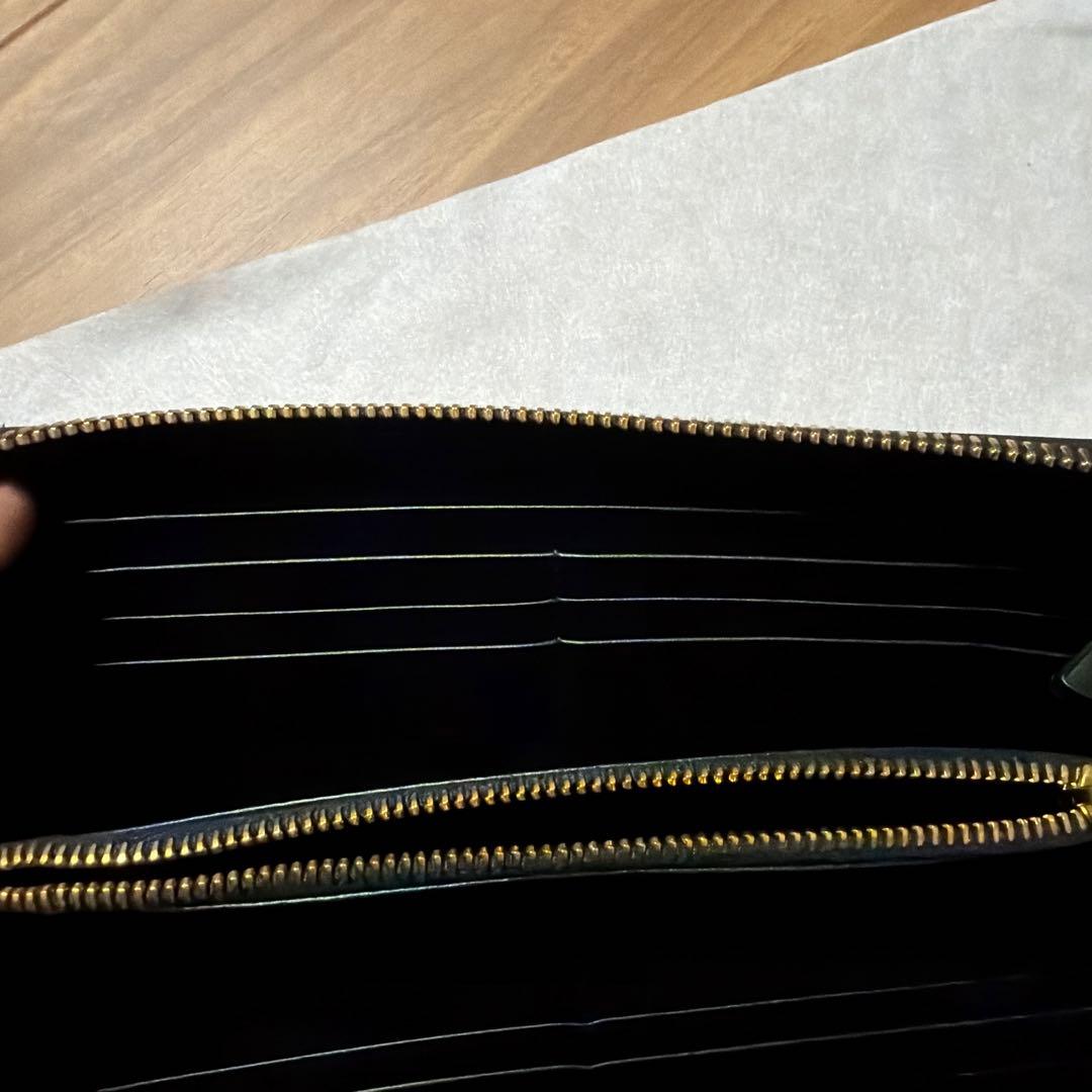 美品 現行【PRADA】 長財布 激レア プラダ トライアングル カーフ 黒