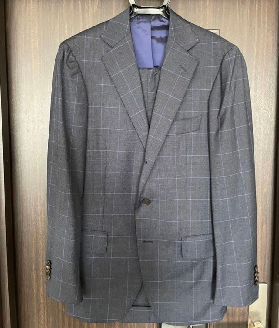 【美品】ユニバーサルランゲージ リングヂャケットスーツ ネイビー メンズ 46 2023 Spring & Summer – Triple Stripe Navy Suit – | RING JACKET