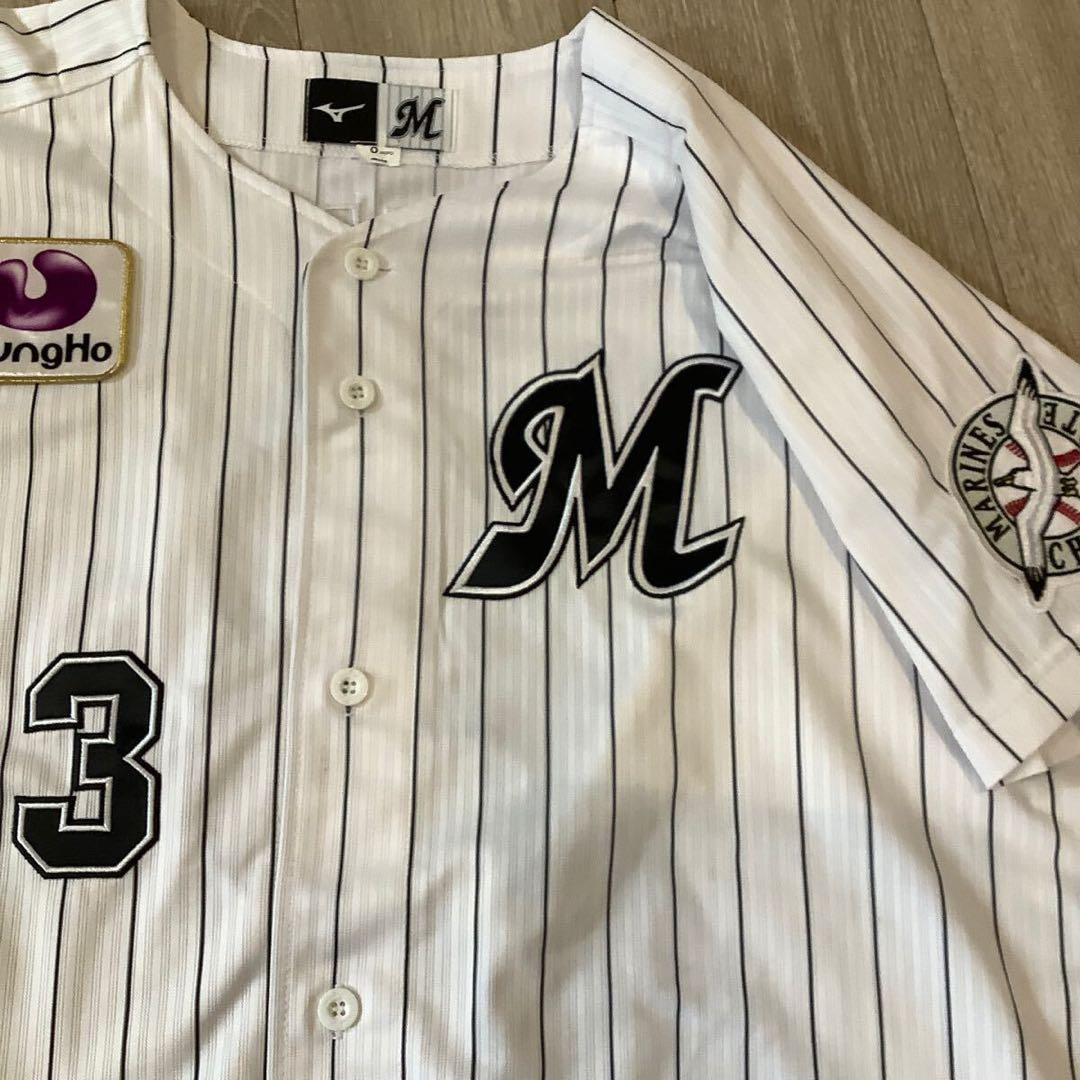 千葉ロッテマリーンズ 角中勝也 ユニフォーム Oサイズ 鴎ワッペン付き