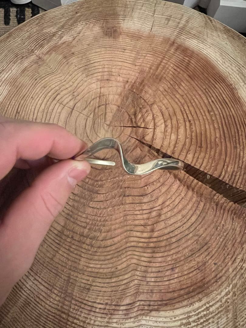 波状デザイン silver925 バングル シルバーブレスレット メンズ バングル スクロール 波模様 ウェーブ