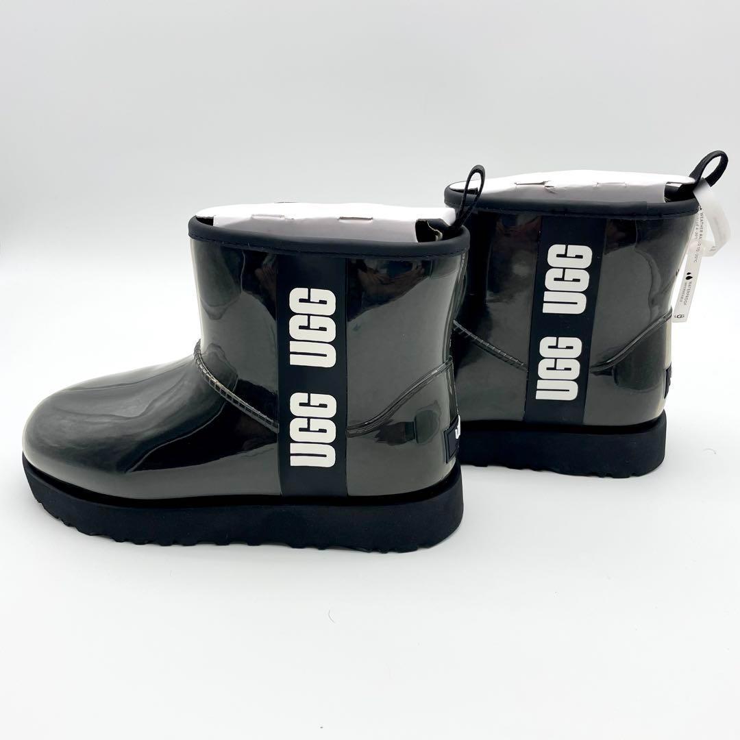 未使用・保管品☆アグ W クラシッククリアミニ レインブーツ 黒 24cm