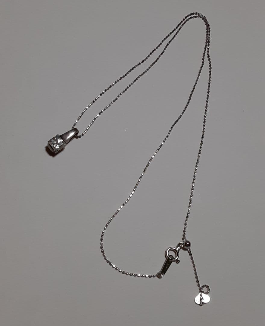 K18 WG ネックレス 45.5cm ボールチェーンアジャスター