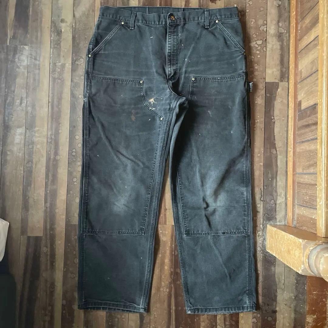 Carhartt BLK ブラック ダブルニー 実寸W36 相当 黒墨フェード - メルカリ