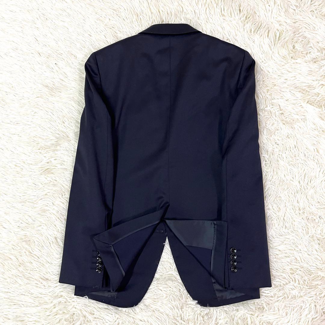 シルク混】スーツセレクト スリーピース ネイビー リバーシブル S