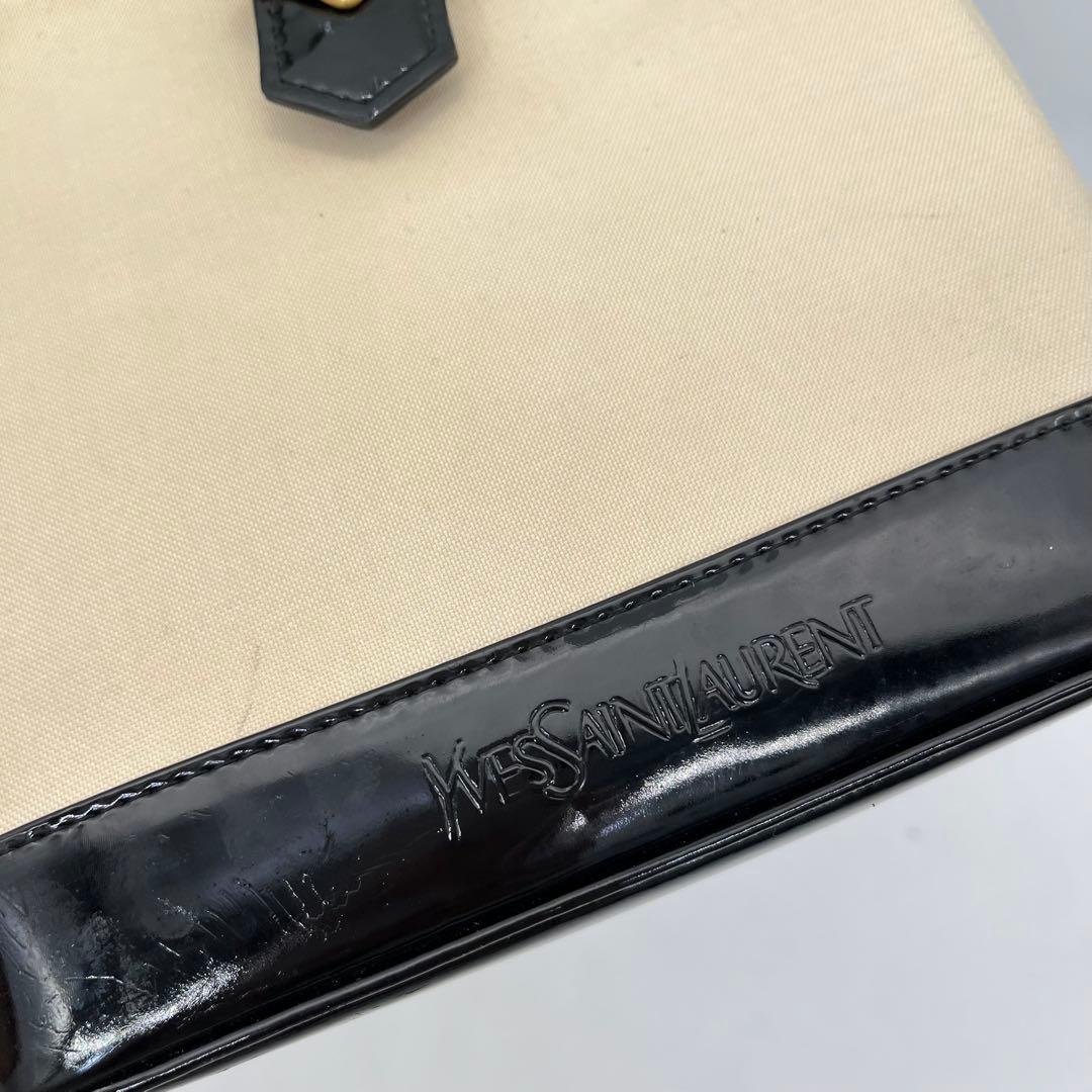 イヴサンローラン トートバッグ 肩掛け ゴールド金具 ロゴ型押し