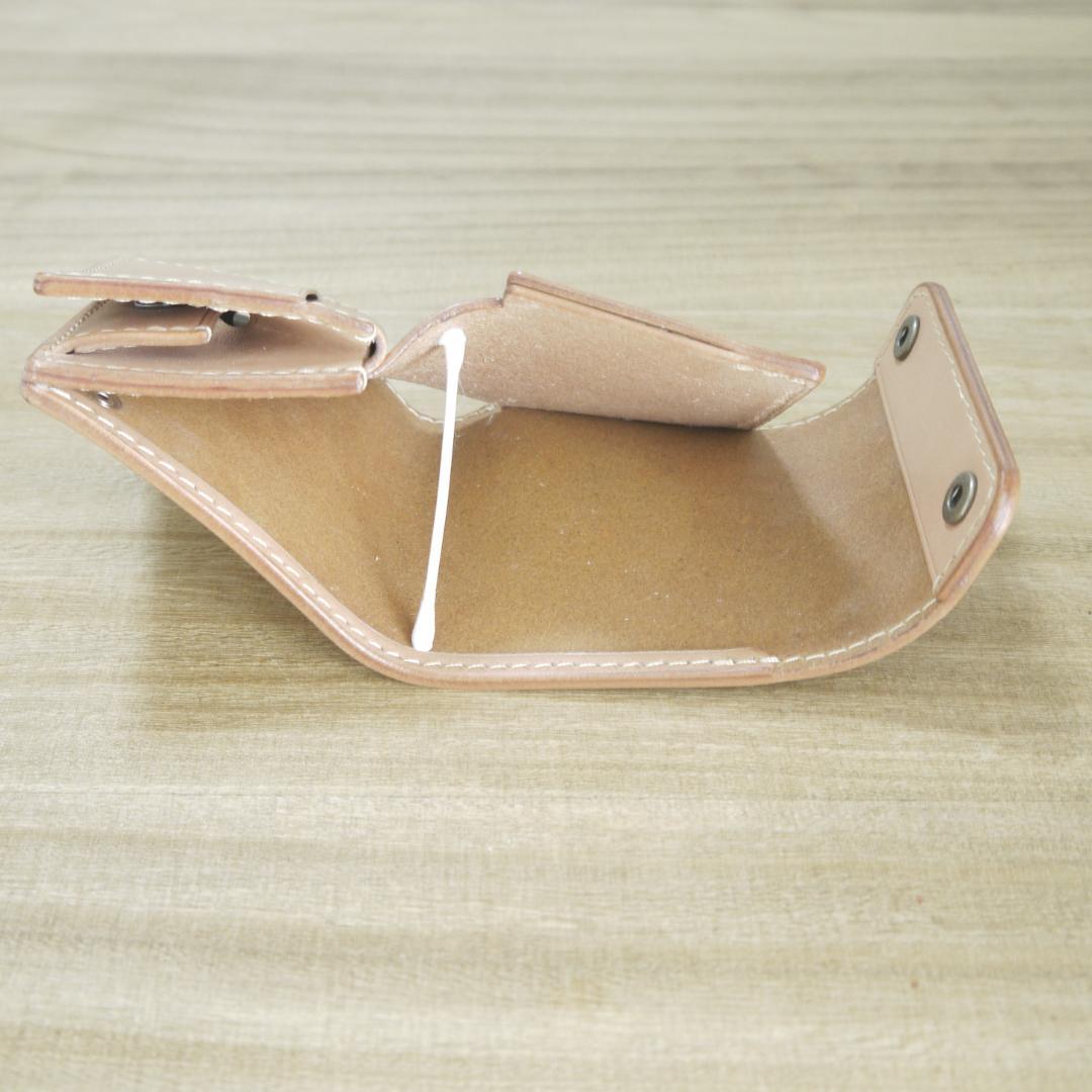 ヌメ革 栃木レザー サドルレザー コンパクトウォレット 三つ折