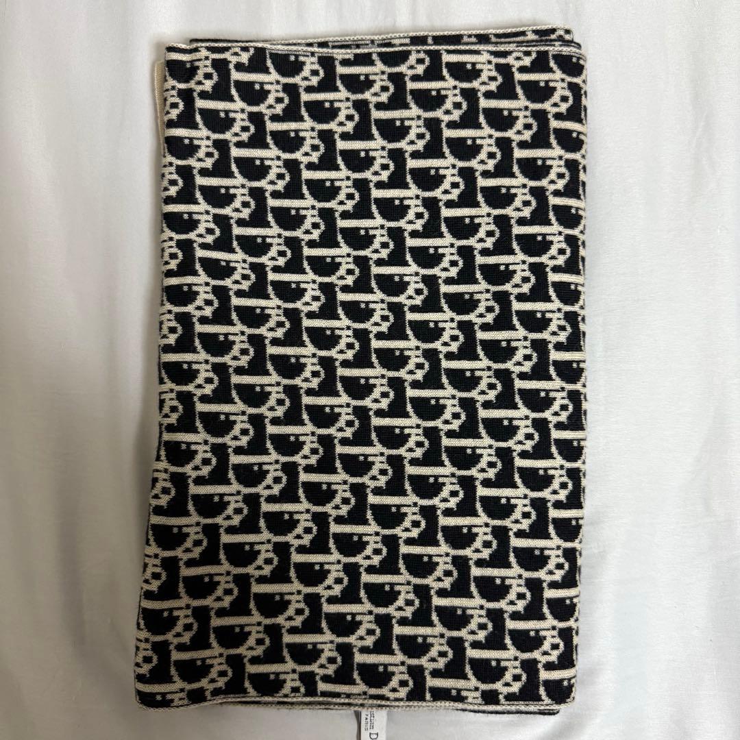 激レア】Christian Dior マフラー トロッター柄 ウール 白黒