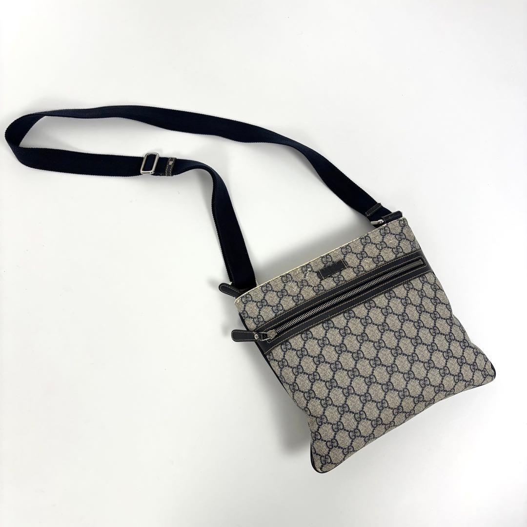 GUCCI グッチ GGスプリーム PVC × レザー ショルダーバッグ GUCCI（グッチ） オールドグッチ GGスプリーム ショルダーバッグ PVC