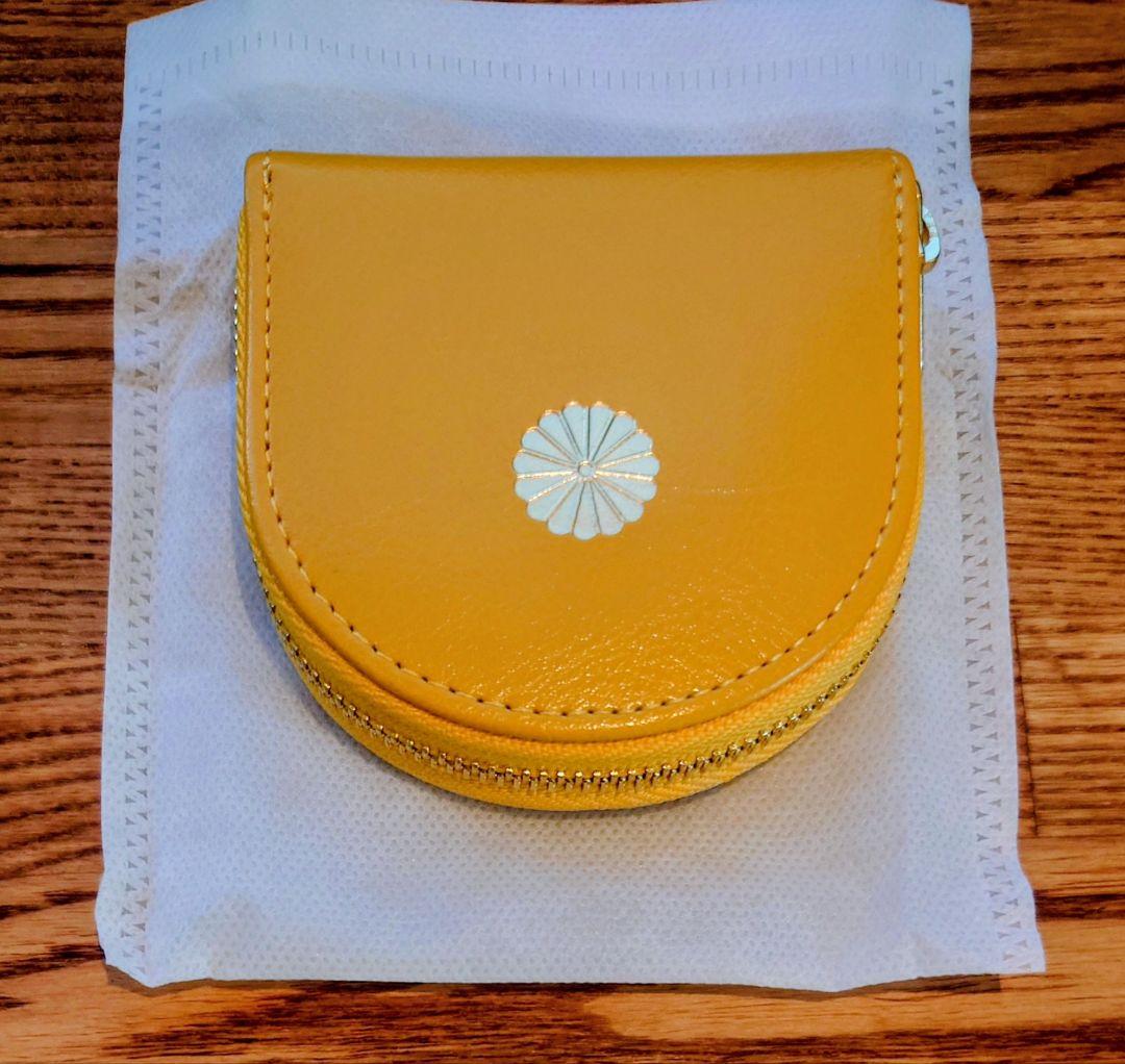 再販未定☆皇居 財布☆小銭入れ コインケース☆黄色 イエロー☆菊の御