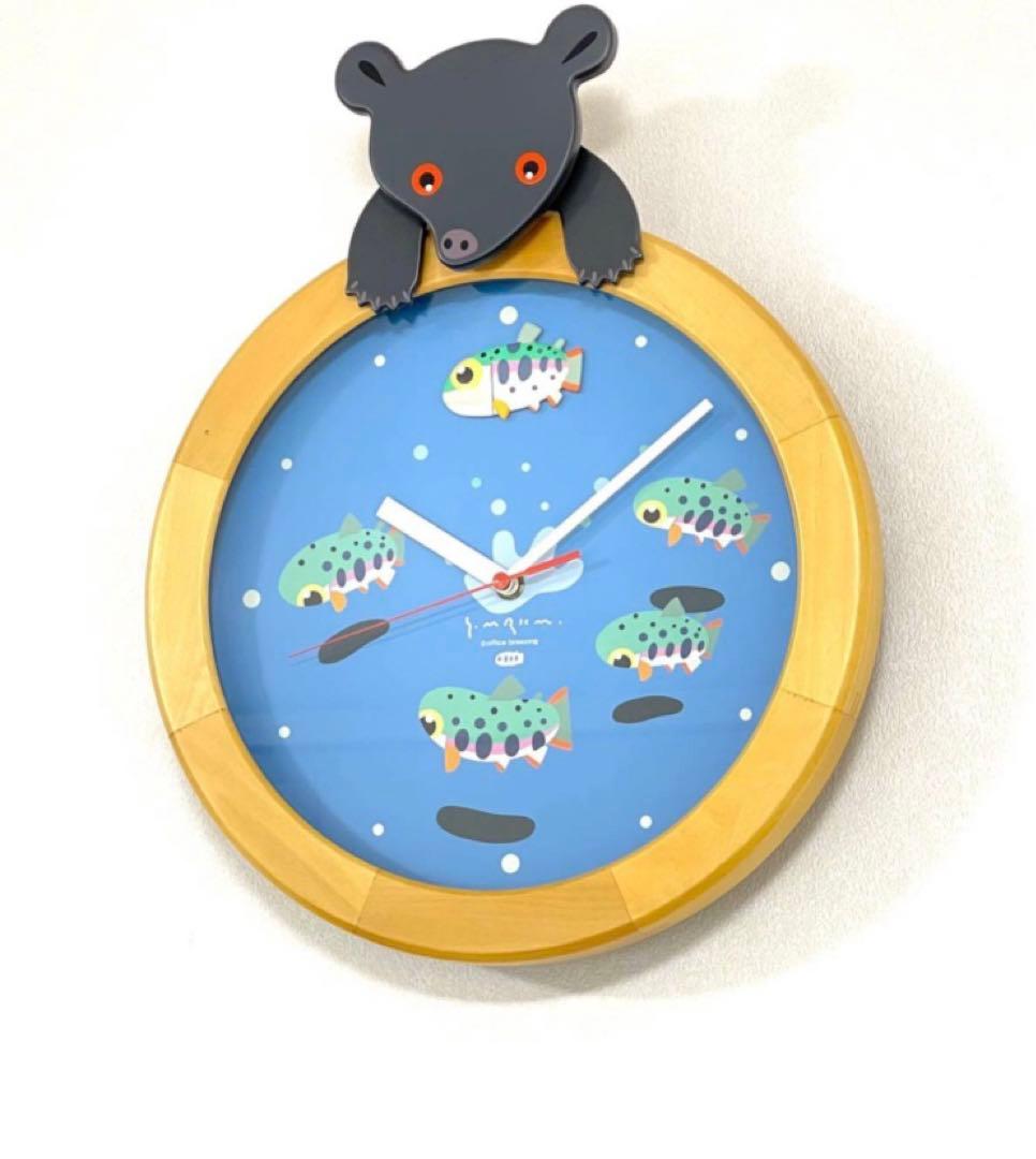 希少 美品】村上康成 ペロくまくんとヤマメ 掛け時計 CITIZEN - メルカリ