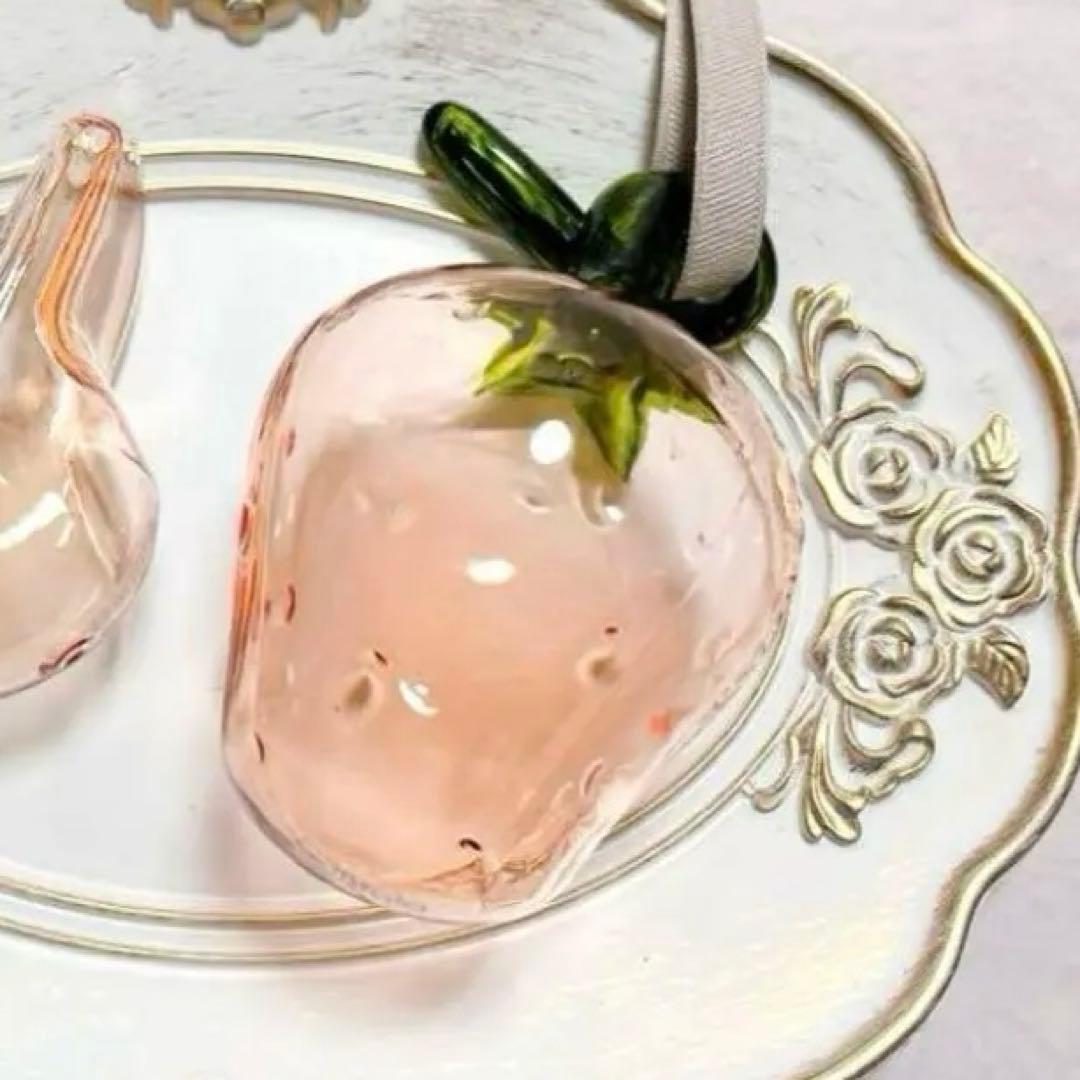 ♡イッタラ ピンク　オーナメント　ストロベリー　アップル　クリスマス イッタラ ガラスストロベリー 3個セット ピンク｜ イッタラ＆アラビア
