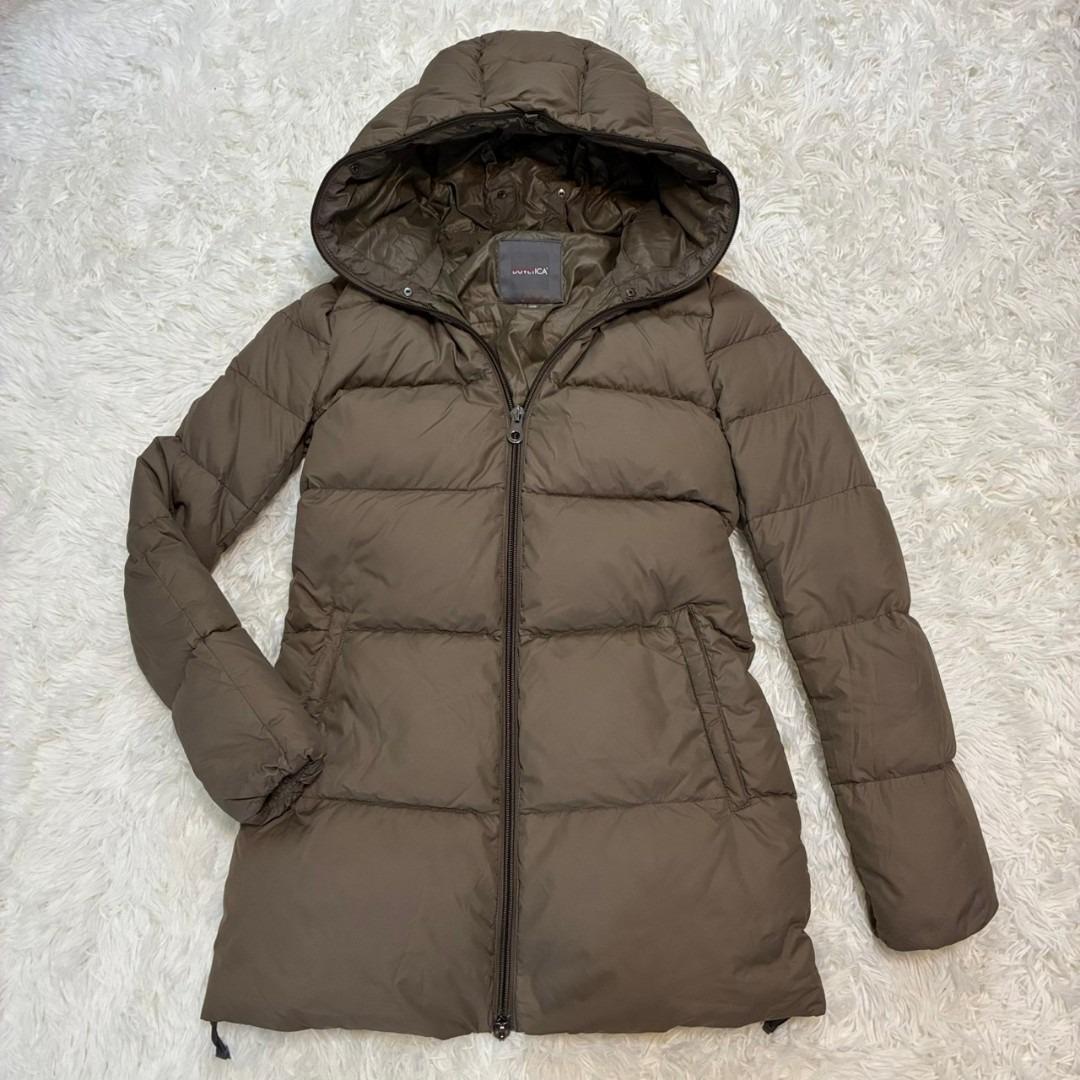 デュベティカ ダウンジャケット グースダウン ロングコート ブラウン フード付き 大きいサイズ DUVETICA デュベティカ ダウンコート ダウンジャケット