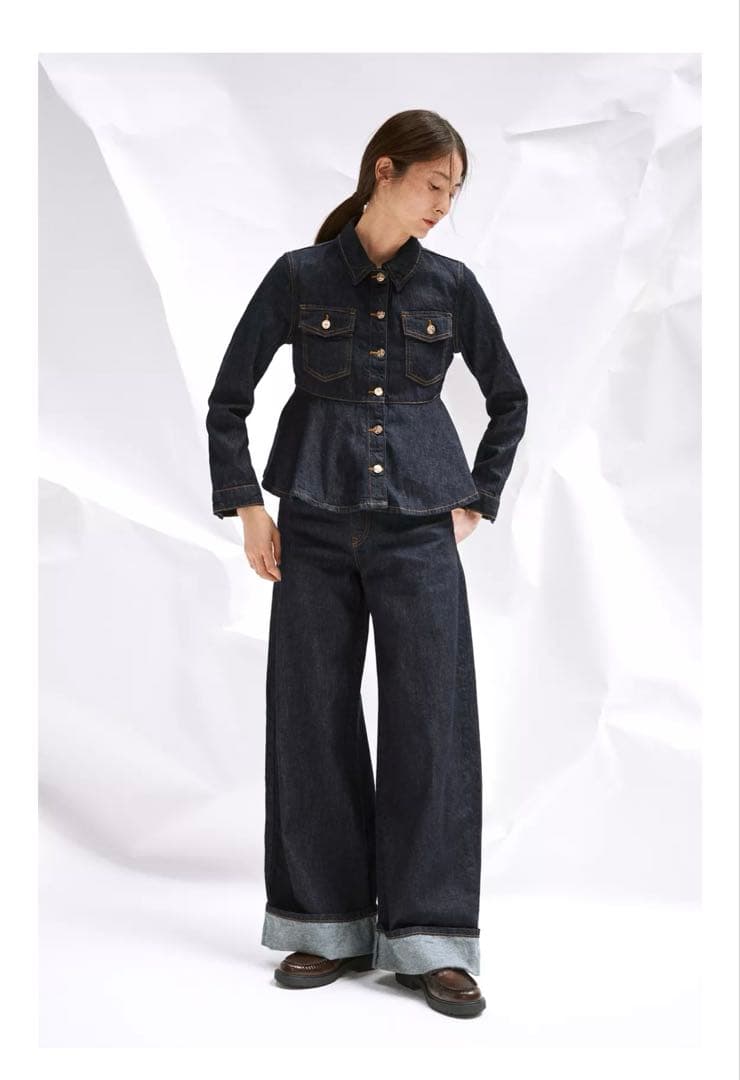 ZARA 今期完売 デニムペプラムジャケット - メルカリ