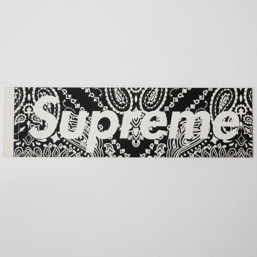 Supreme ペイズリー ボックスロゴ ステッカー ブラック バンダナ Supreme 'Paisley Box Logo Sticker'ペイズリー ボックスロゴ