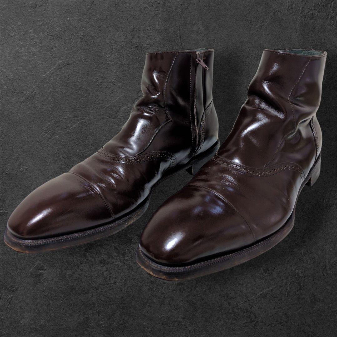 alfredoBANNISTER leather sidezip boots - メルカリ