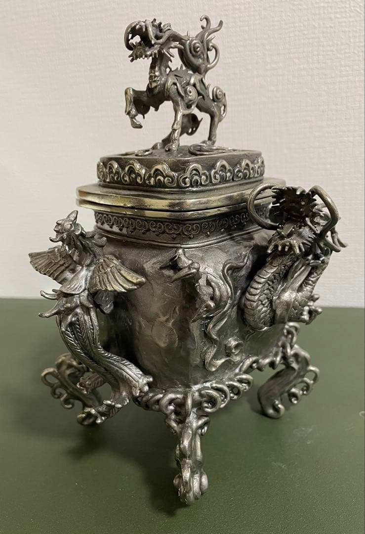 高岡銅器 香炉 須賀月芳作 蝋型鋳造 洋銀 - メルカリ