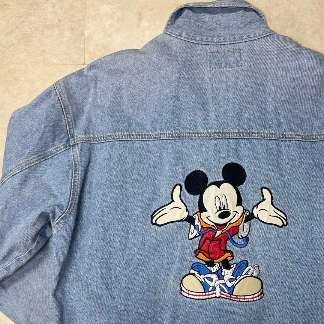 90s ミッキーマウス 刺繍デニムジャケット Mickey Disney L - メルカリ