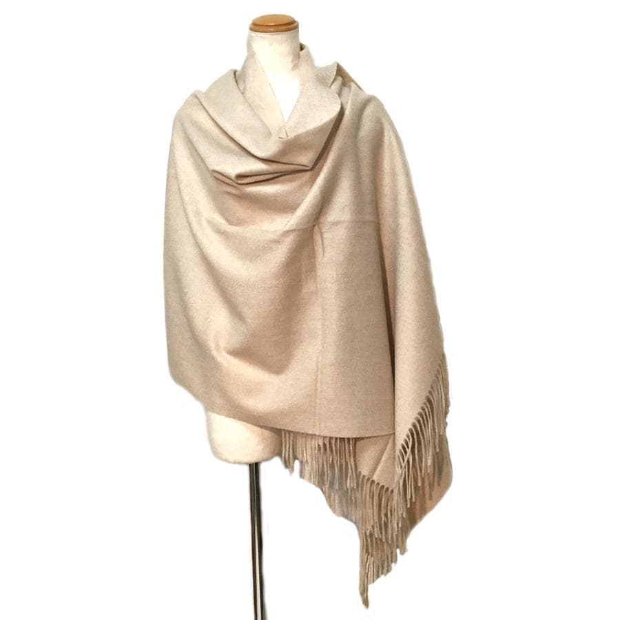 値下70㎝×200超大判無染色 100% カシミヤストールBEG新品 - メルカリ