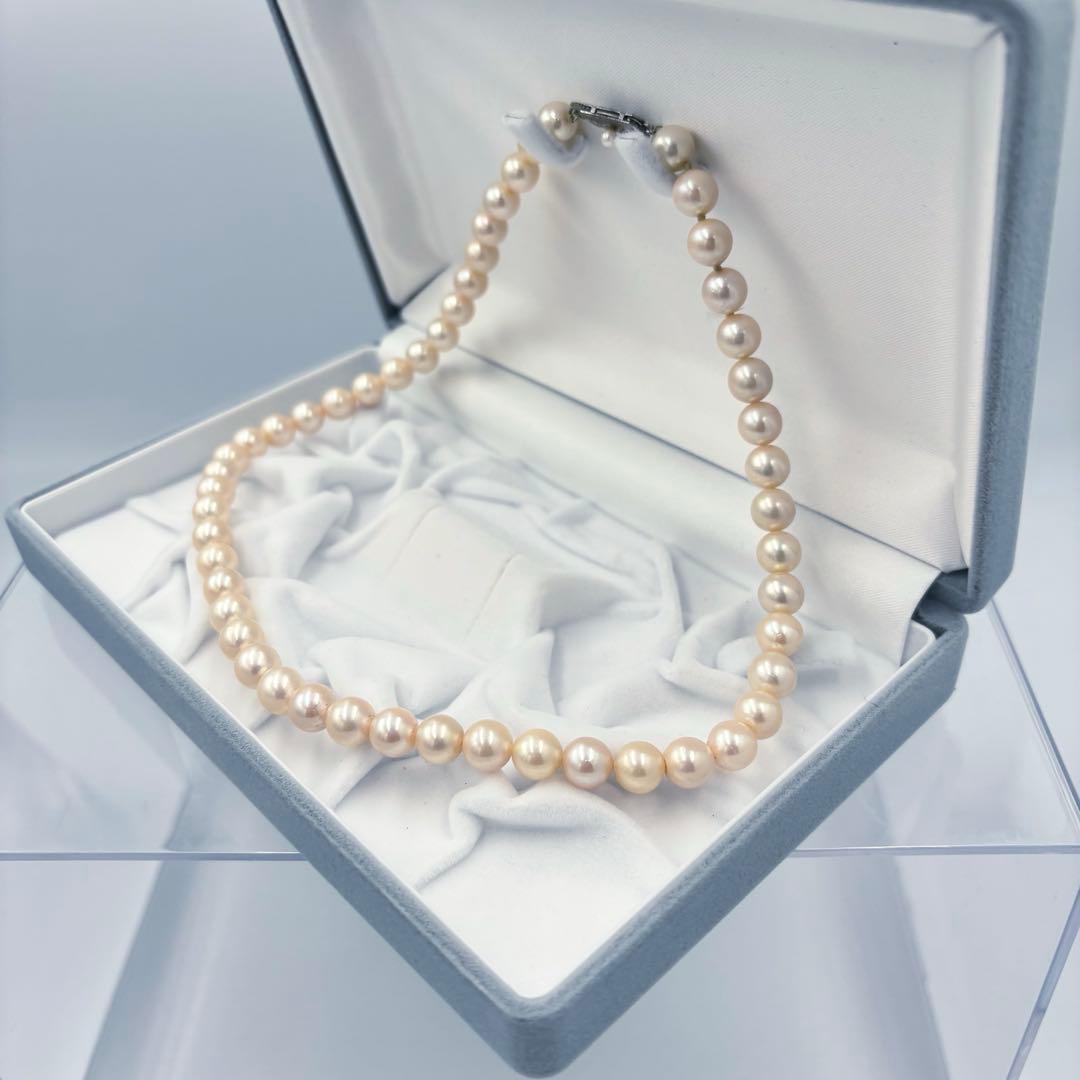 艶テリ良✨大珠8.5m】あこや本真珠 パールネックレス 干渉色