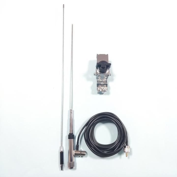 アンテナ セット 高利得 144/430MHz 基台 同軸ケーブル 銀 ルーフ アンテナ