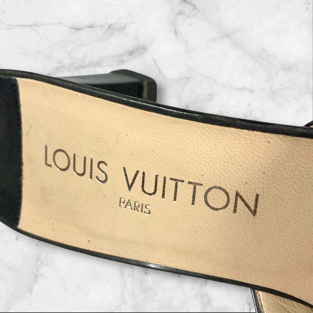 ルイヴィトン 靴 24.5cm モノグラムミニ ミュール パンプス サンダル