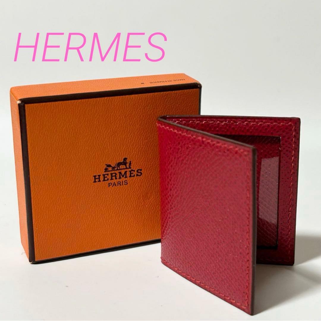 未使用品 HERMES ヴォーエプソン ミニフォトフレーム 写真入れ レッド